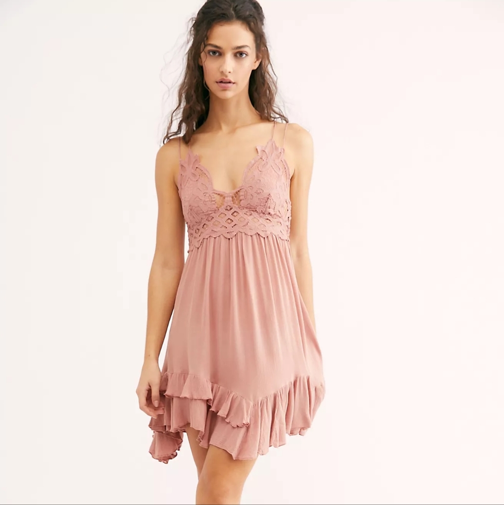 NWT Free People Adella Dress in Rose